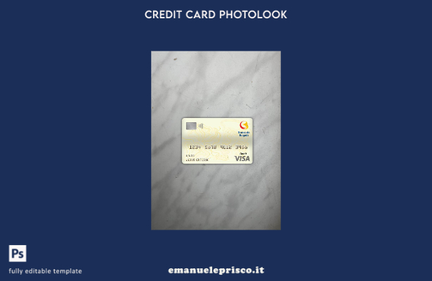 modello frontale photolook con carta di debito visto bancario Colombia Banco de 